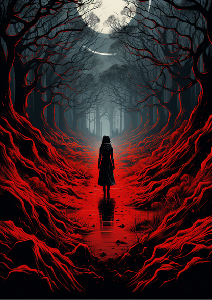 Fantasy red forrest