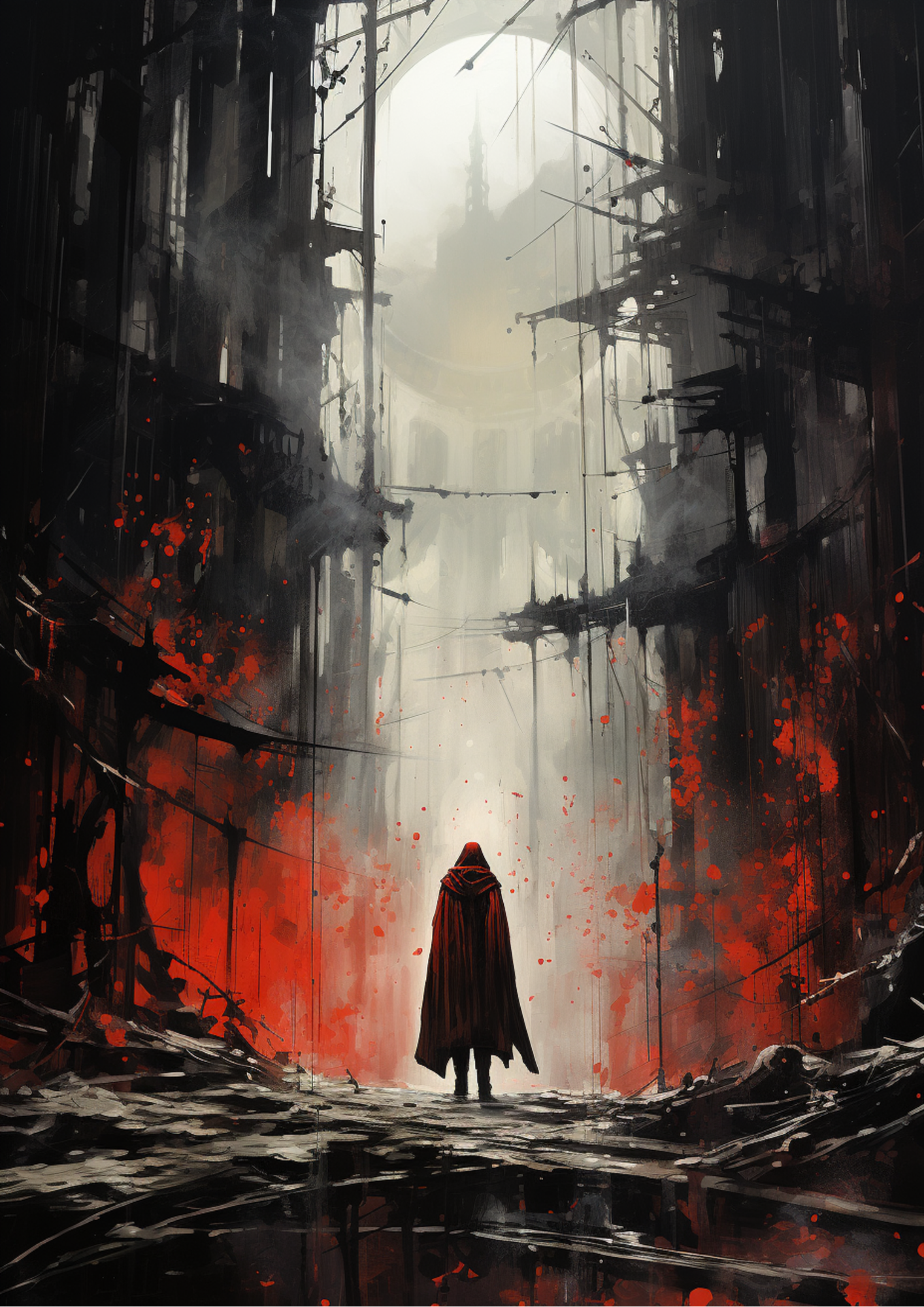 Fantasy red hood art style