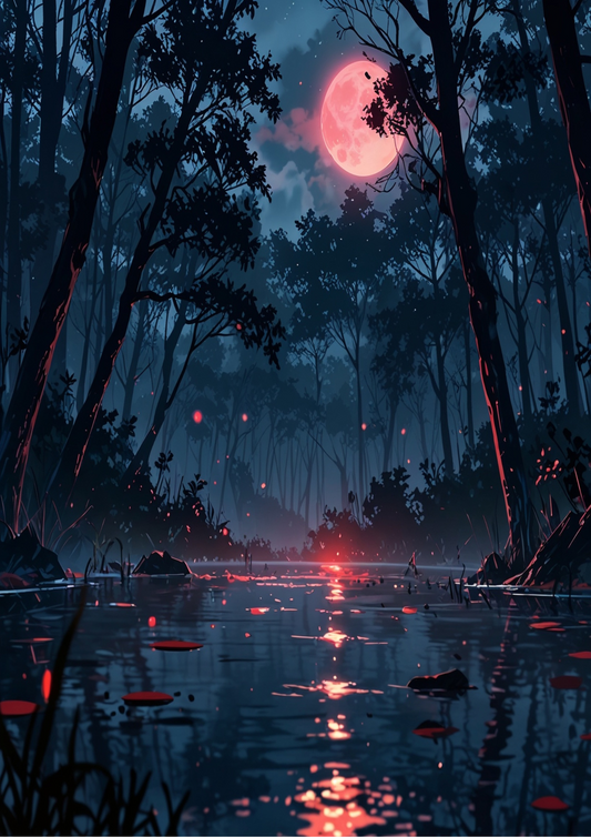 Fantasy red moon