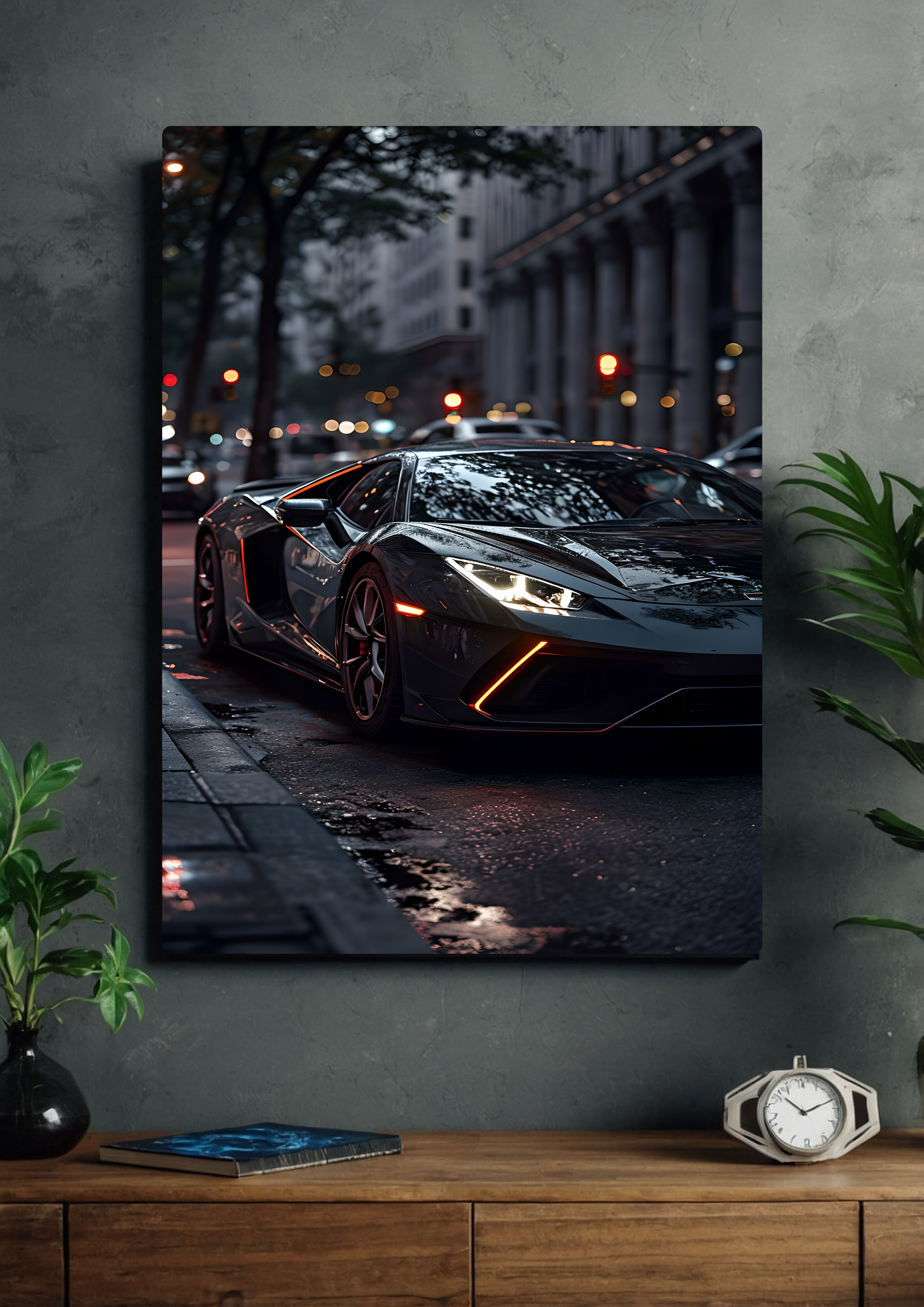 Supercar black city