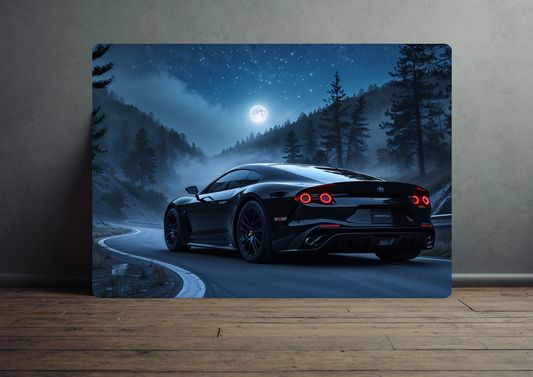 Supercar mountains night