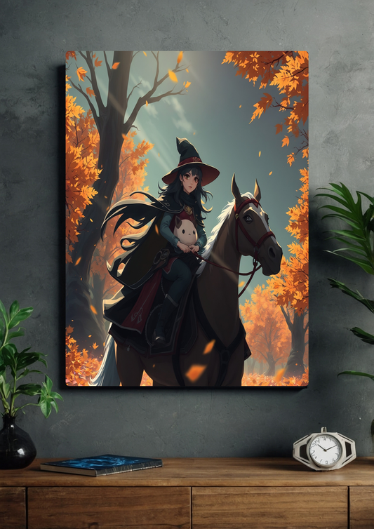 Anime witch with pet