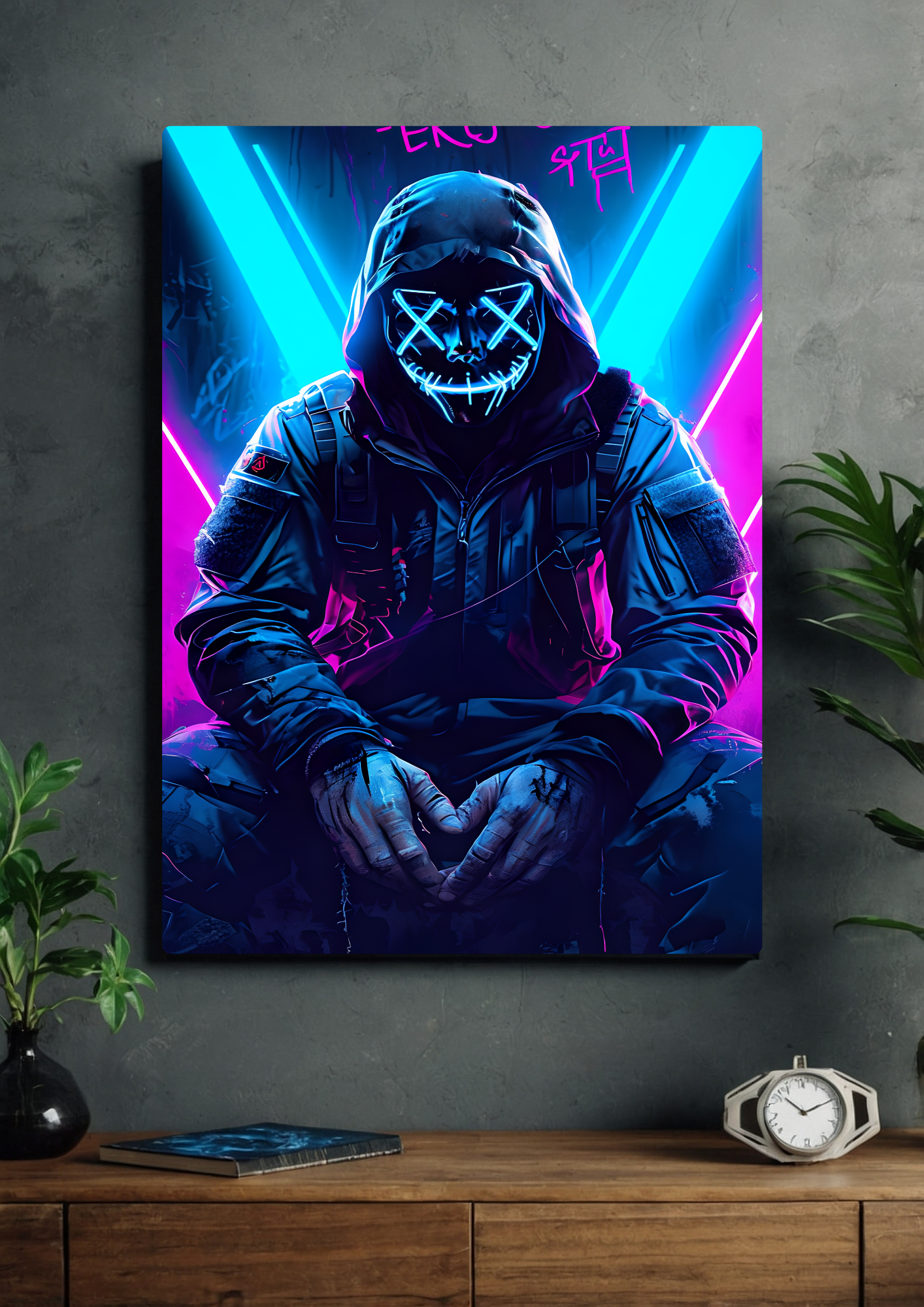 Scifi cyber neon style