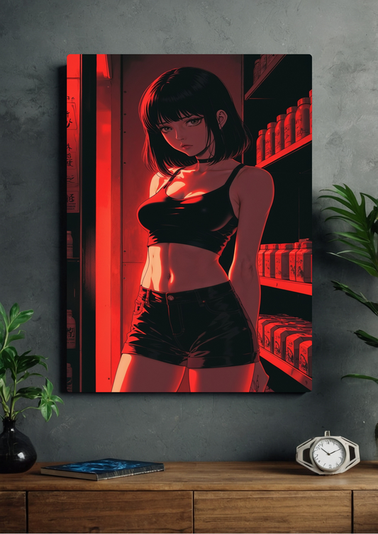 Anime girl red glow