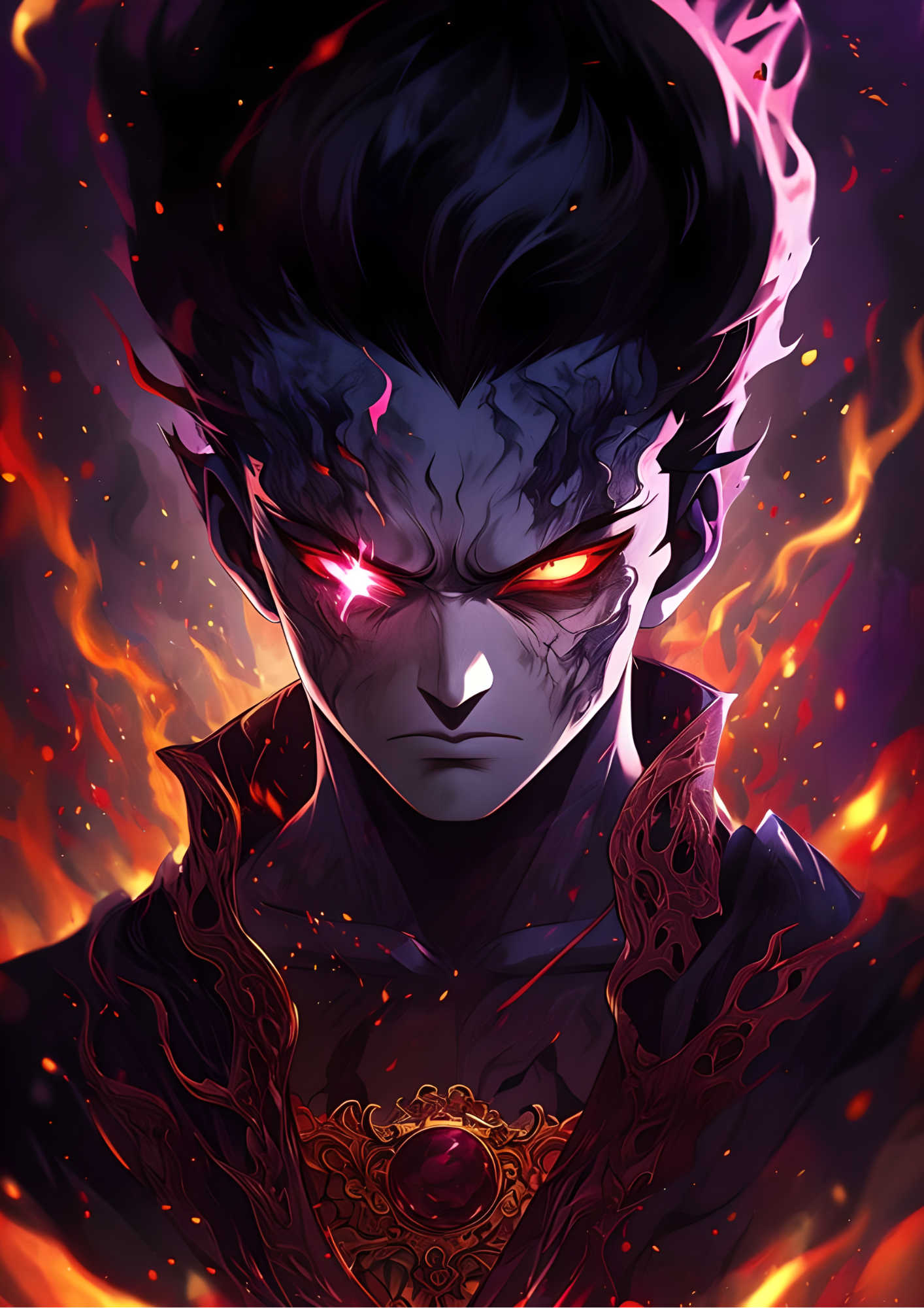 Anime Character Fiery Aura