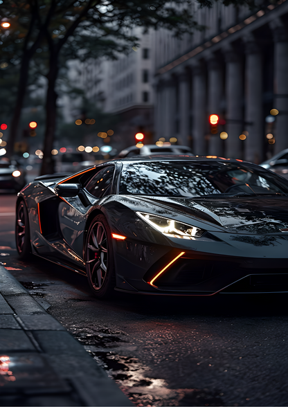 Supercar black city